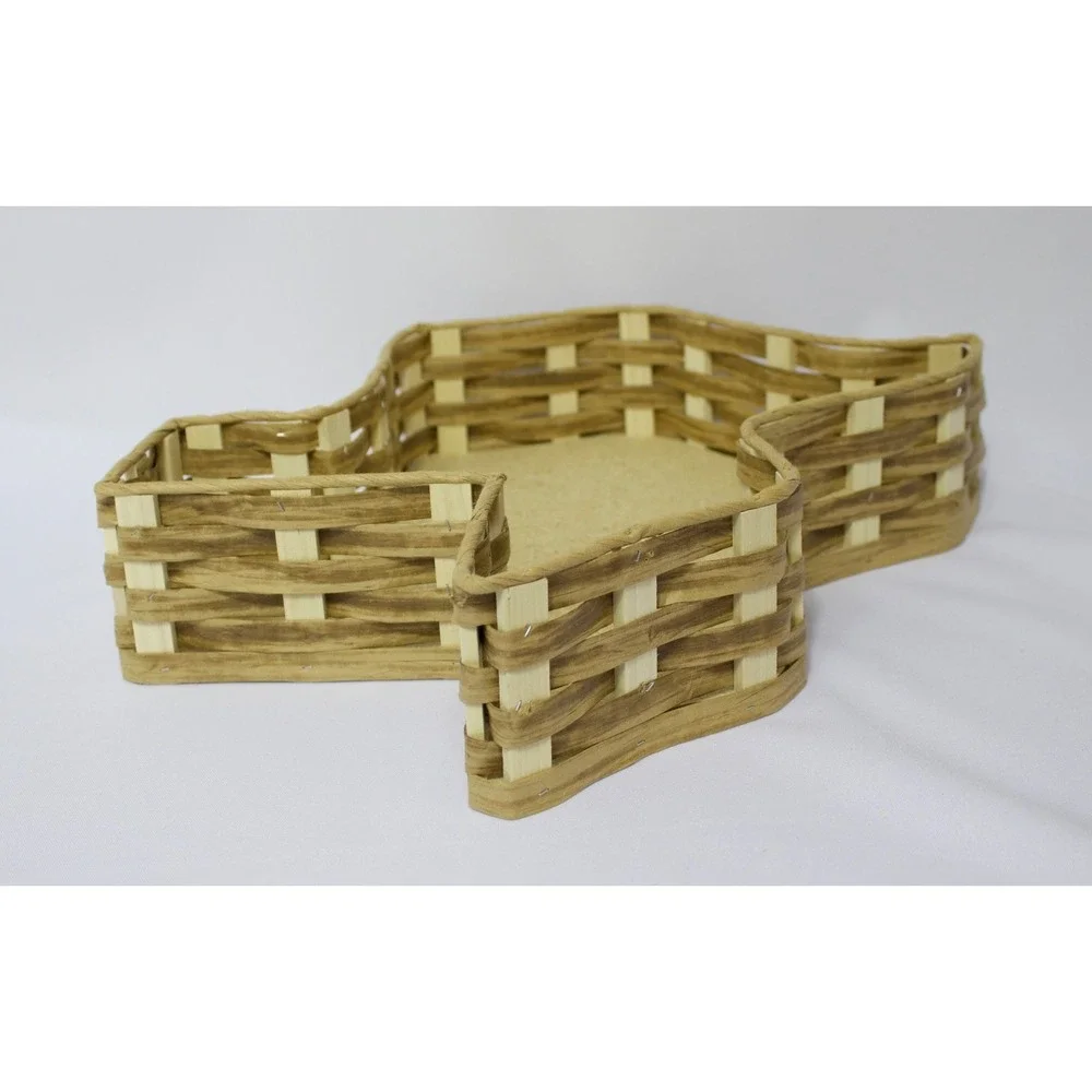 Texas‎ State Shaped Woven Wicker Basket Tray Cork Bottom 16